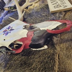 Painted cow skull